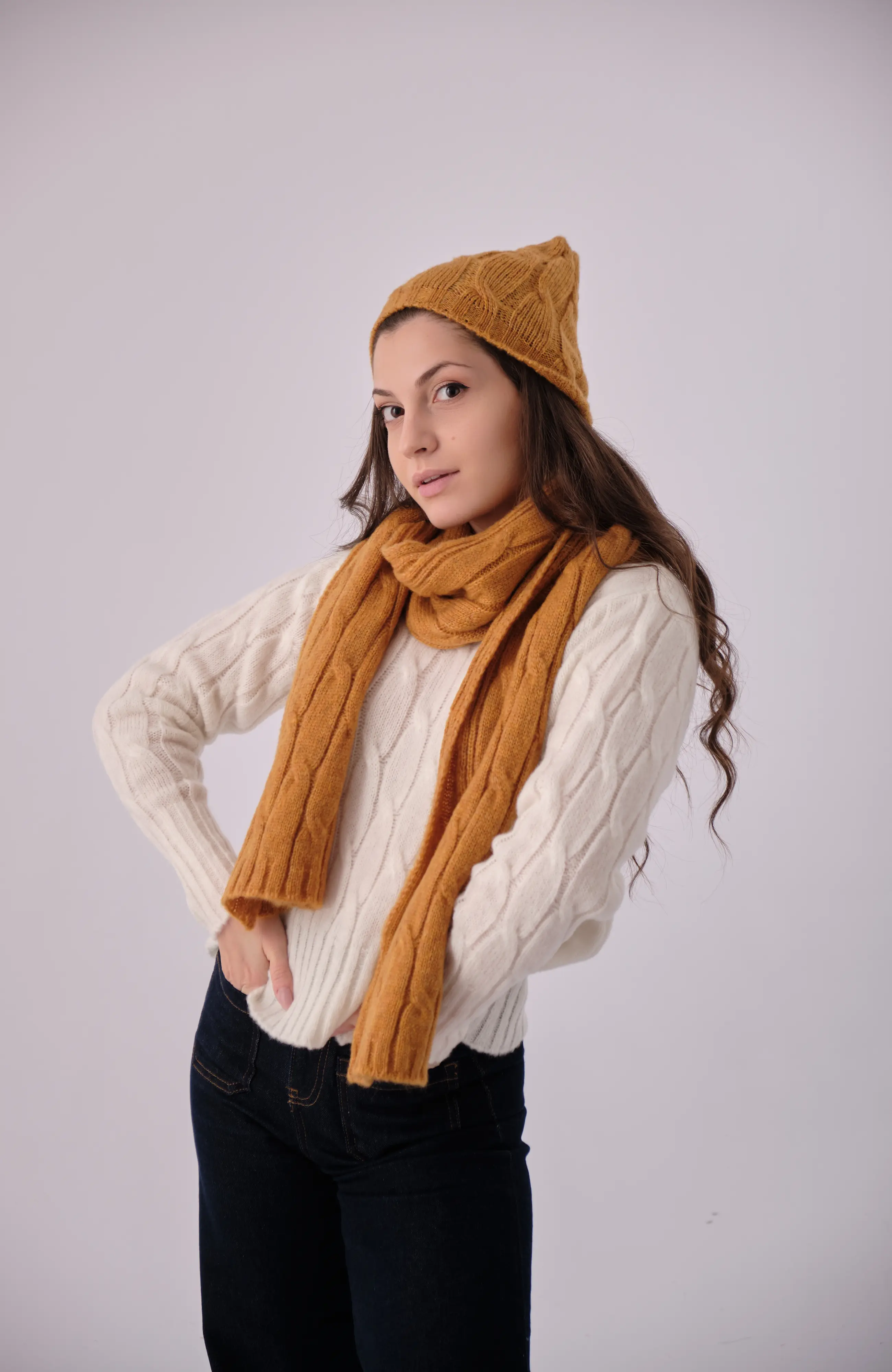 The Mirella Scarf - Marigold Tide, 180-35cm