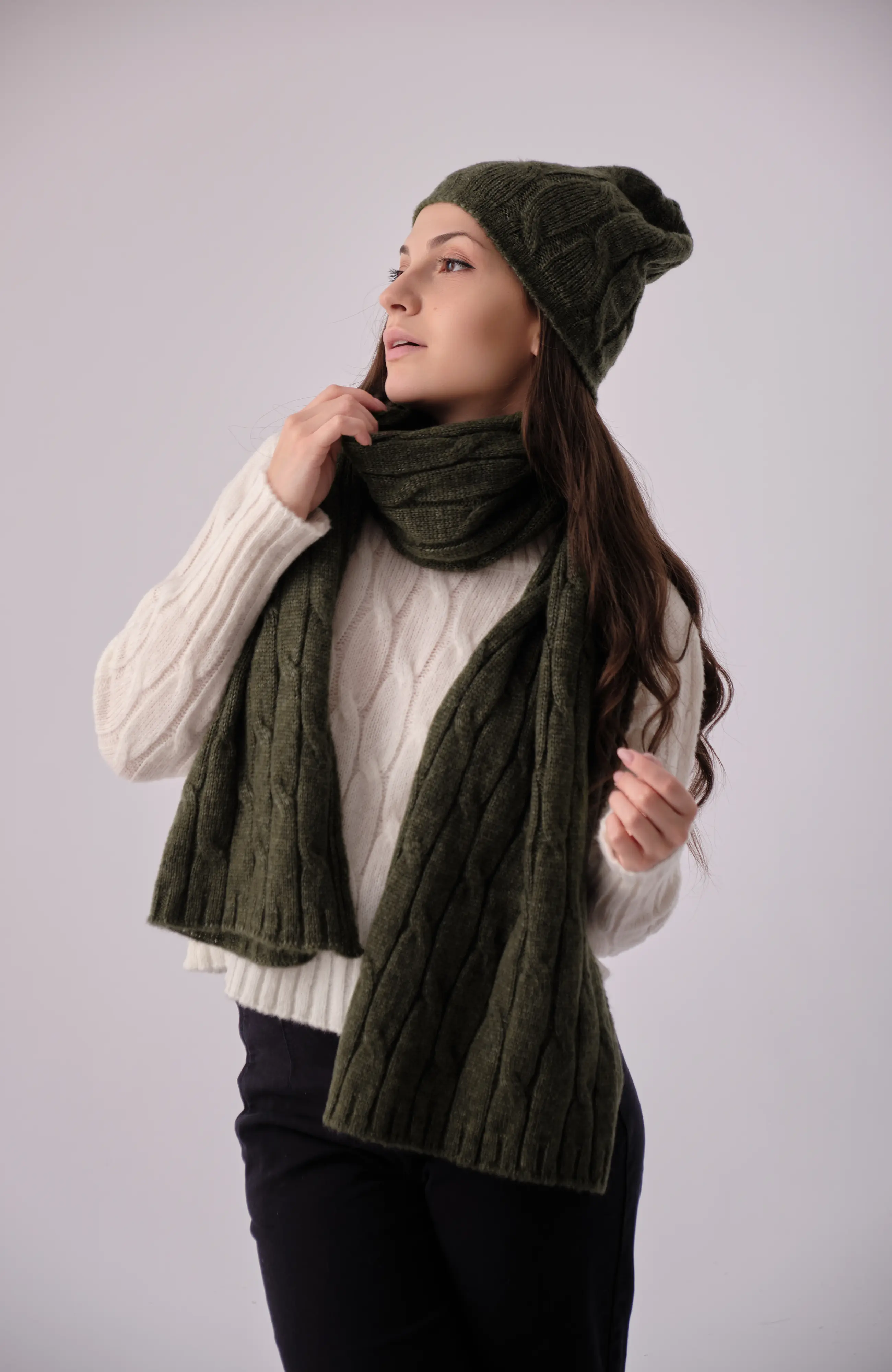 The Mirella Scarf - Moss Cove, 180-35cm