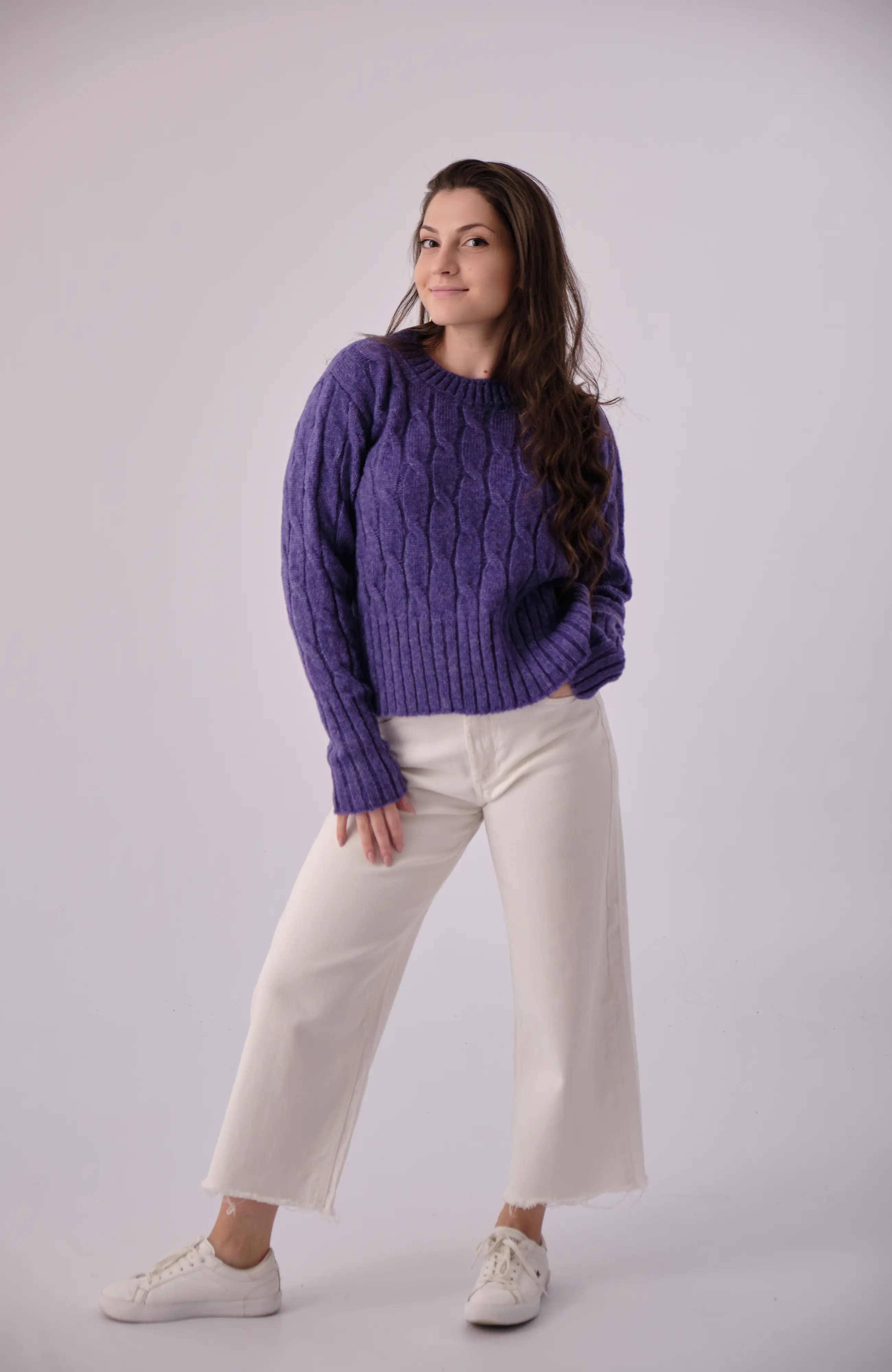 The Mirella Sweater - Violet Reef, L