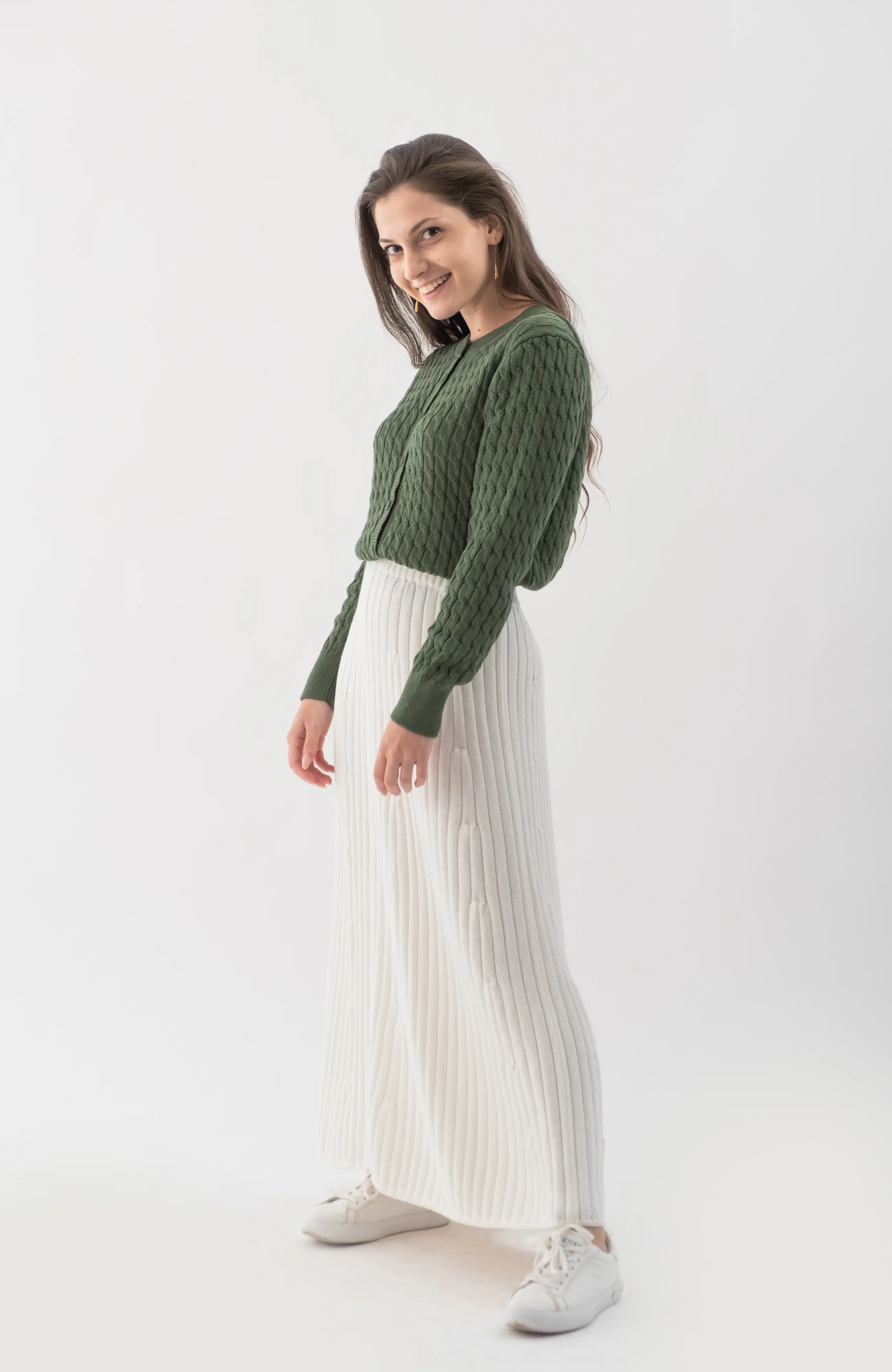 The Ms. Rowe Cardigan in Sea Pine – The Cotton Capsule
