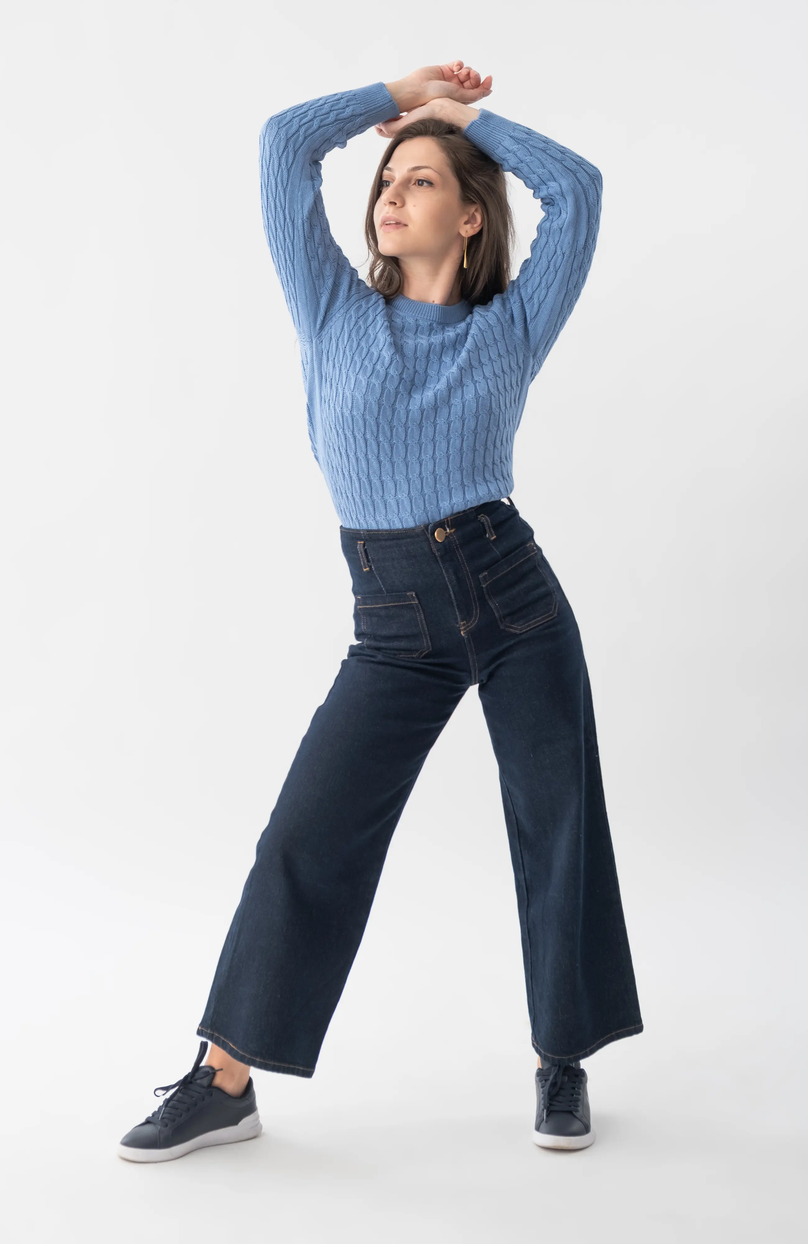 The Ms. Rowe Sweater in Harbor Blue – The Cotton Capsule