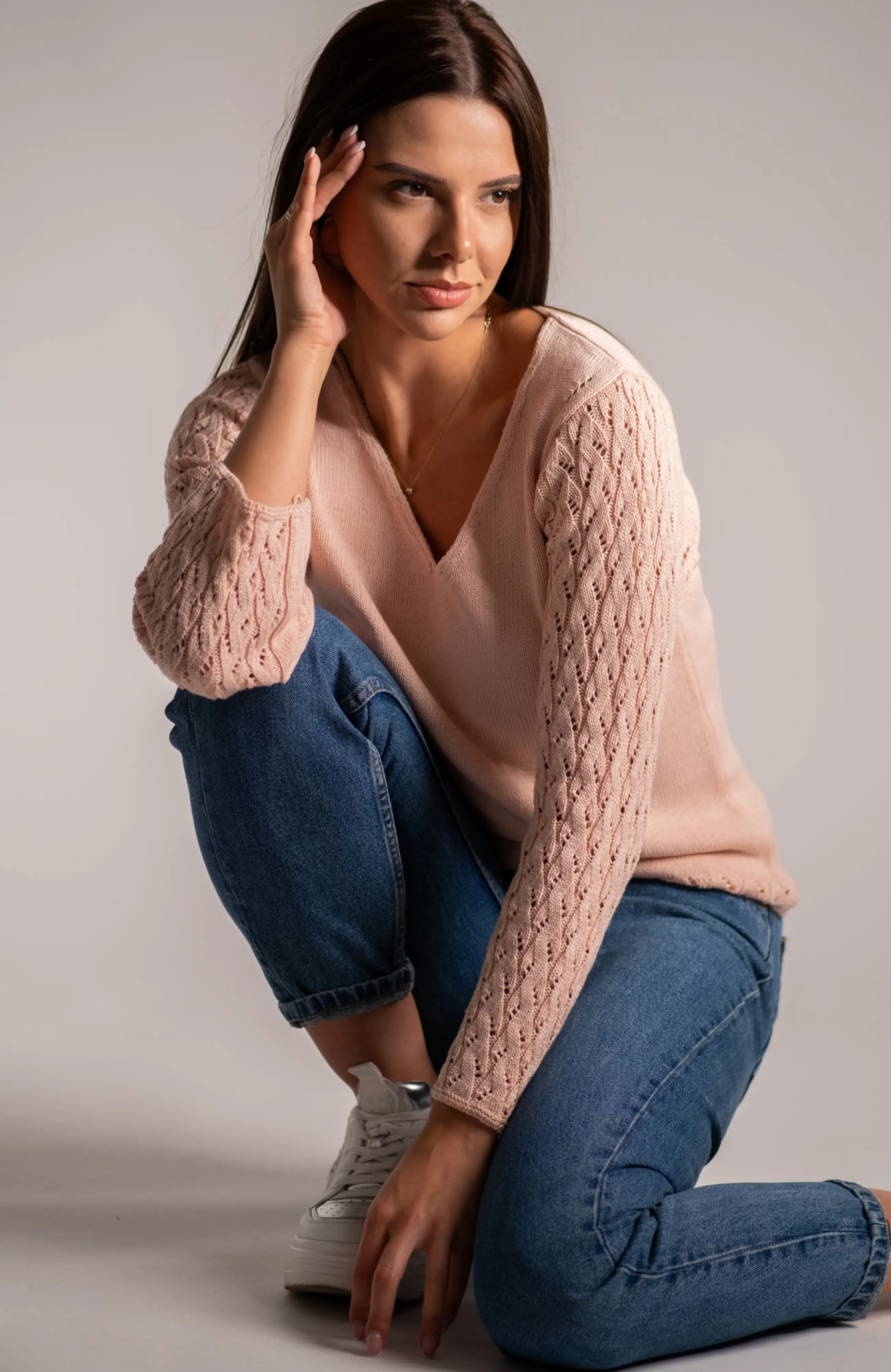 The Eliza Sweater in Pink Rose – The Cotton Merino Capsule