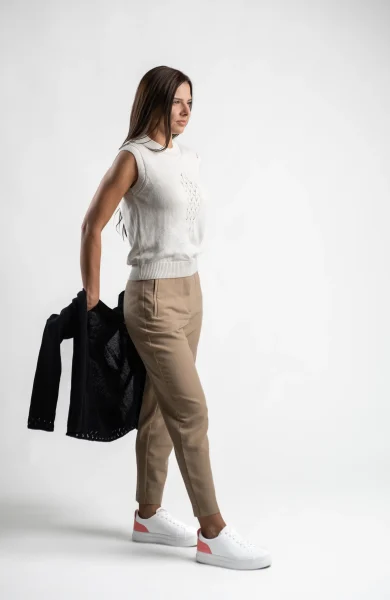 The Kate Sleeveless Sweater in White – The Cotton Merino Capsule