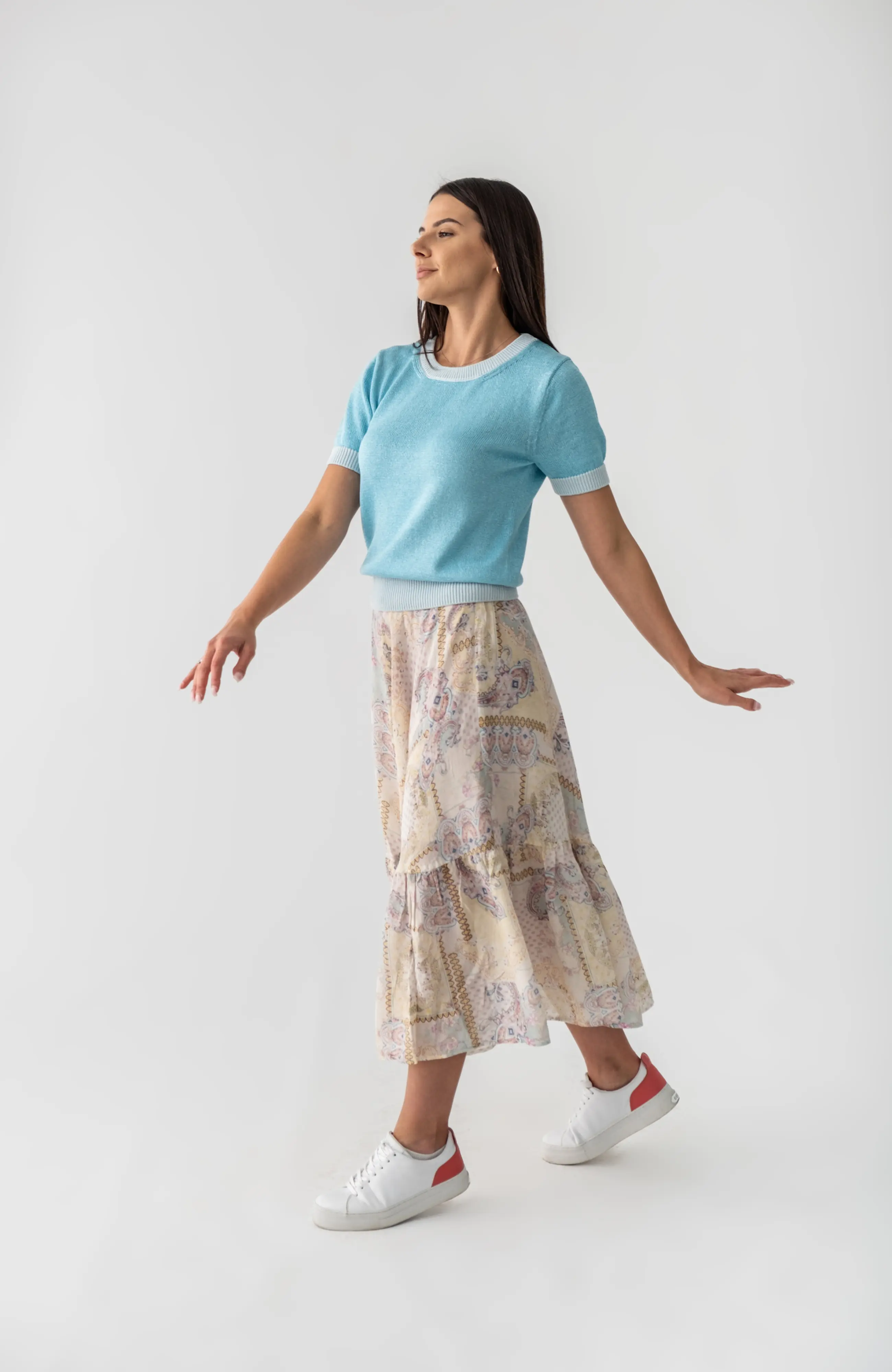 The Mira Short Sleeve Sweater in Ocean Whisper – The Lumière Capsule