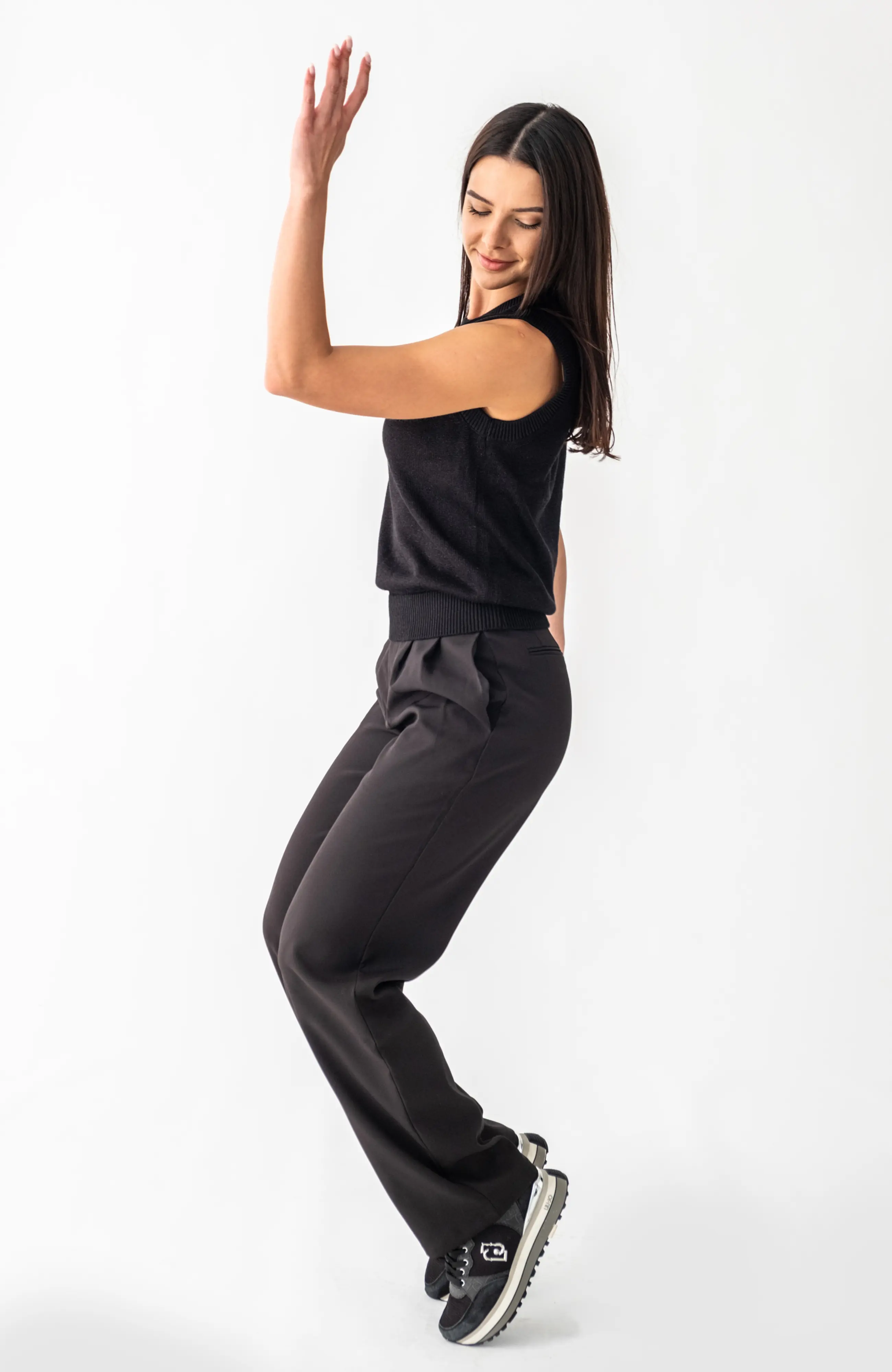 The Mira Sleeveless Sweater in Noir Eclipse – The Lumière Capsule